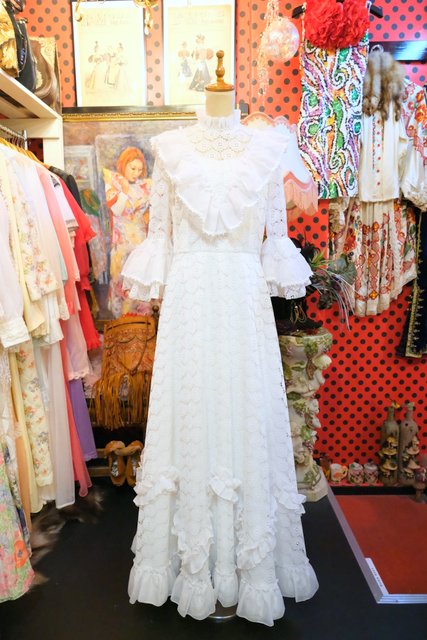 ヨーロッパ古着70sヴィンテージ白ウエディングドレス | 大阪・阿部野の ...
