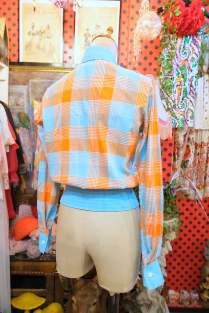 ヨーロッパ古着70sレトロチェックシャツジャケット | 大阪・阿部野の 